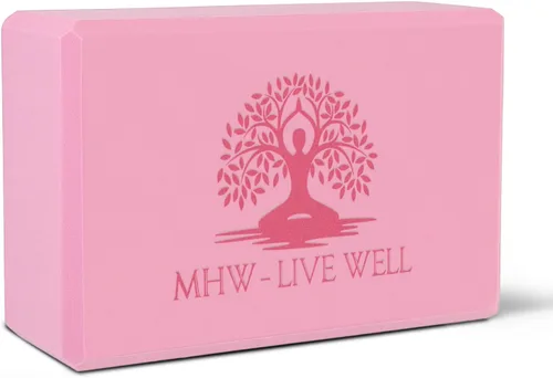 MHW - LIVE WELL Bloque de yoga de espuma EVA, bloque de ejercicio de espuma de alta densidad, bloque de pilates ligero, 9.06 x 5.91 x 2.95 pulgadas,