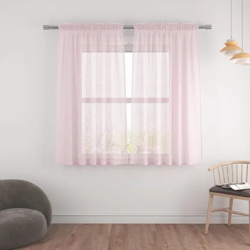 Miniatura 111 de UPOPO Paneles de Cortina Beige Pequeños Cortinas Transparentes de Gasa de 16 Pulgadas de Largo Cortinas de Cocina de Voile con Textura de Lino