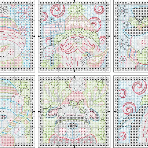 Miniatura 4 de Dimensions Kit de adornos de Navidad de punto de cruz contado, 6 piezas