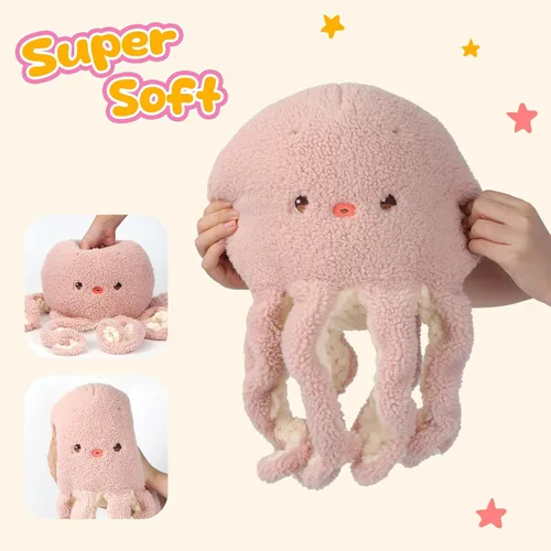 Miniatura 6 de Almohada de peluche de pulpo rosa, juguete de peluche suave, lindo pulpo, juguete de peluche de cumpleaños, Navidad, festival, regalos para niños