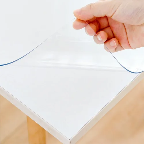 Miniatura 7 de Protector de mesa transparente de 36 x 60 pulgadas, protector de mesa transparente para comedor, protector de mesa de plástico de 1.5mm, almohadilla