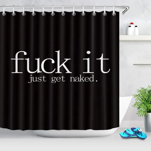 Miniatura 37 de LB Fuck It Get Naked - Cortina de ducha pequeña de 48 x 68 pulgadas, forro de cortina de ducha en blanco y negro, cortina de ducha estrecha