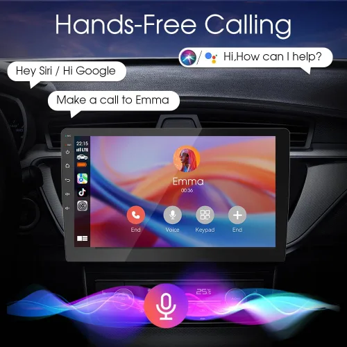 Miniatura 4 de Haudio Estéreo inalámbrico de doble DIN de 9 pulgadas para automóvil, con Apple CarPlay y pantalla de radio Android Auto, con Mirror Link, Bluetooth