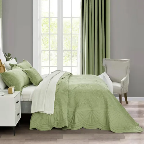 Miniatura 2 de DaisyHuang Colcha de gran tamaño, funda de cama tamaño King, juego de colcha moderno y contemporáneo, costuras reales, reversible, ligero, 5 piezas
