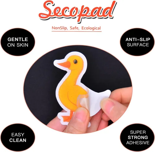 Miniatura 2 de Secopad Calcomanías antideslizantes para bañera, 32 unidades adhesivas de animales infantiles antideslizantes para ducha y bañera con raspador