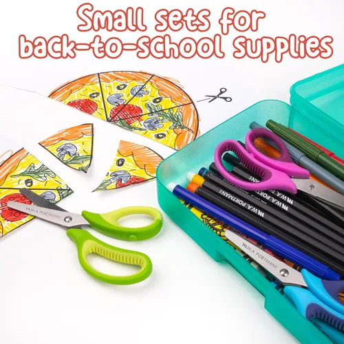 Miniatura 2 de WA Portman - Tijeras romas para niños, con punta roma de 5 pulgadas, para aulas, suministros de regreso a clases, agarre antideslizante y cuchillas