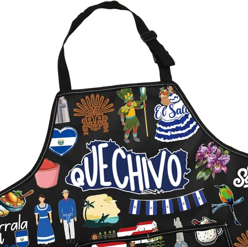 Miniatura 3 de JNIAP Delantal de cocina El Salvador Delantal de la bandera salvadoreña Regalo salvadoreño Delantales de comida salvadoreña Delantales del orgullo