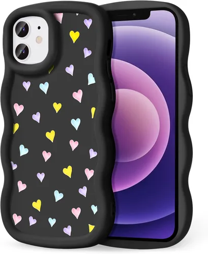 Miniatura 262 de Compatible con iPhone SE/8/7 Funda para Mujeres y Niñas, Marco Ondulado Rizado con Patrón Lindo, Estética Delgada Suave Silicona TPU Parachoques