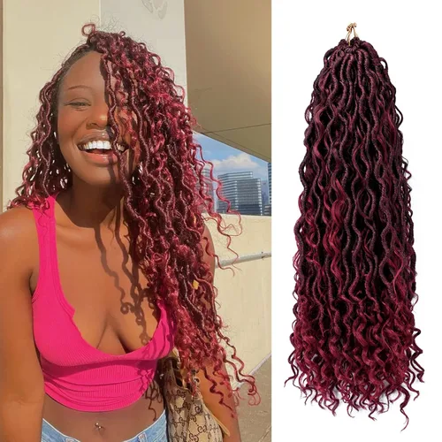 Miniatura 37 de Goddess Locs - Cabello de ganchillo de 10 pulgadas, 7 paquetes de cabello de ganchillo bohemio sintético para mujeres negras, rastas de ganchillo #1B