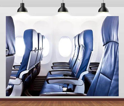 Miniatura 2 de Telón de fondo de tela de 5 x 3 pies para asientos de avión, fotografía de fondo, ventana de avión, interior, cabina, avión, decoración de fiesta