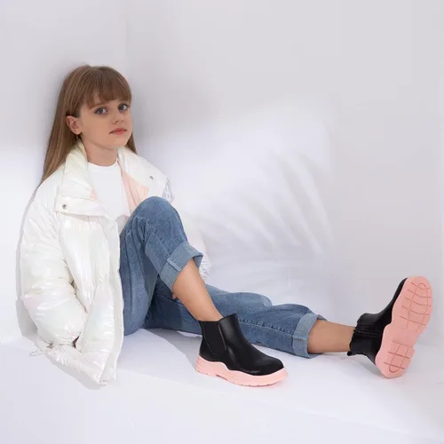 Miniatura 2 de brooman Botas Chelsea para niños y niñas, botines con cremallera