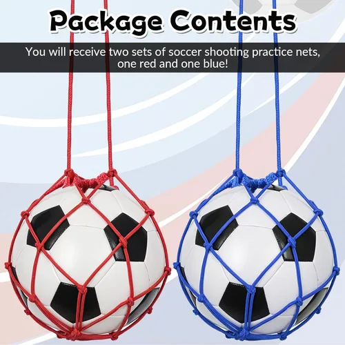 Miniatura 3 de 2 unidades de pelota de fútbol para entrenamiento de retorno, red de entrenamiento de fútbol para patadas de fútbol, para pelotas de tamaño 3, 4, 5