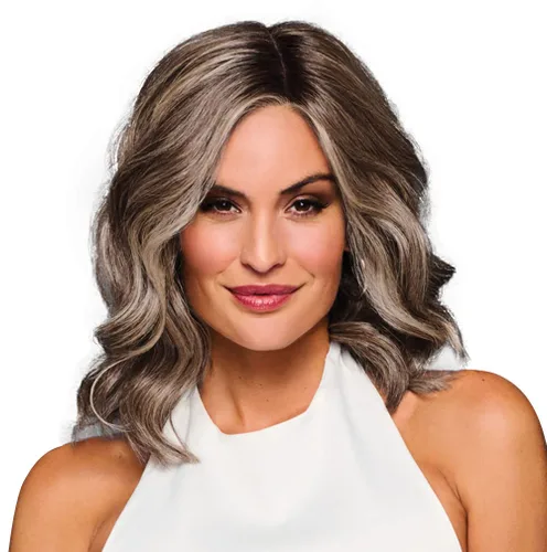 Miniatura 21 de Raquel Welch Bella Vida - Peluca ondulada en capas, 100% atada a mano, longitud de hombro por Hairuwear, gorra pequeña promedio, RL10/12 castaño