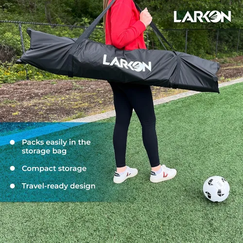 Miniatura 6 de Portería de fútbol 12×6 – Larkon – Tamaño para patio trasero, entrenamiento y torneo – Estructura de acero resistente al óxido para niños y adultos