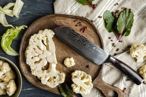 Miniatura 6 de Juego de cuchillos Yatoshi - Juego profesional de cuchillos de cocina ultraafilados de acero inoxidable de alto carbono con mango ergonómico.