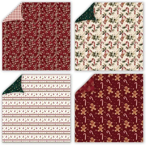 Miniatura 3 de Papel para álbum de recortes de Navidad 12 x 12 - Juego de 24 hojas de papel con patrón de Navidad e impresión por ambas caras, papel decorativo