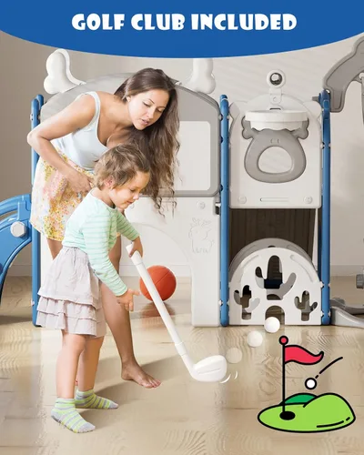 Miniatura 5 de YUFU - Juego de tobogán y columpio 13 en 1 para niños pequeños, juego de tobogán para niños de 1 a 3 años, juego de juego para niños pequeños