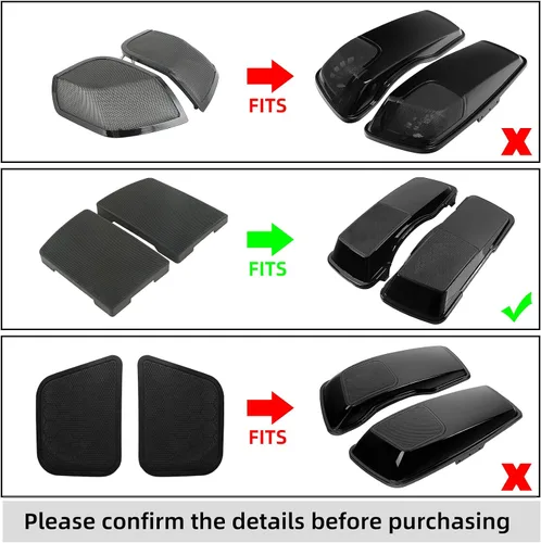 Miniatura 2 de XMT-MOTO Juego de parrillas con tapa para alforja para Harley Davidson Touring 1993-2013, color negro