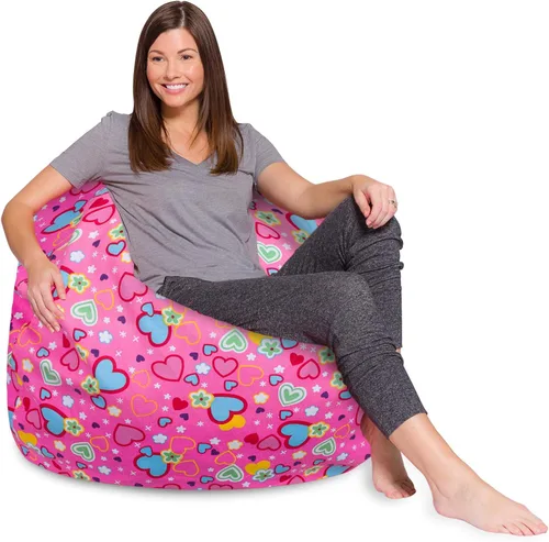 Miniatura 37 de Posh Creations - Sillón puff para niños, adolescentes y adultos, incluye funda extraíble y lavable a máquina, tamaño mediano de 27 pulgadas, lona