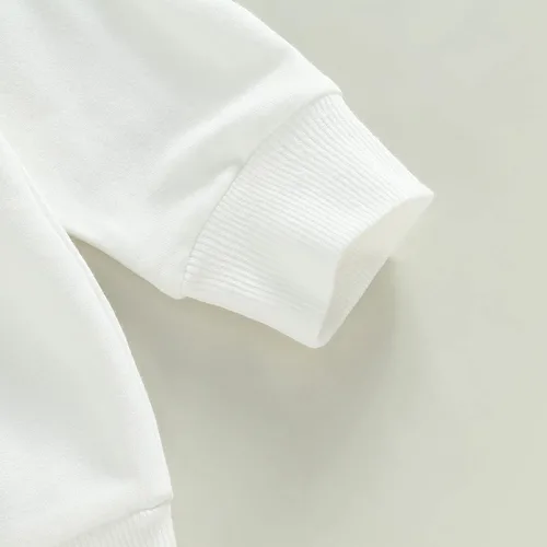 Miniatura 27 de Gueuusu Conjunto de ropa de manga larga para bebé niña con texto en inglés "My 1st Christmas", sudadera de manga larga con pantalones acanalados