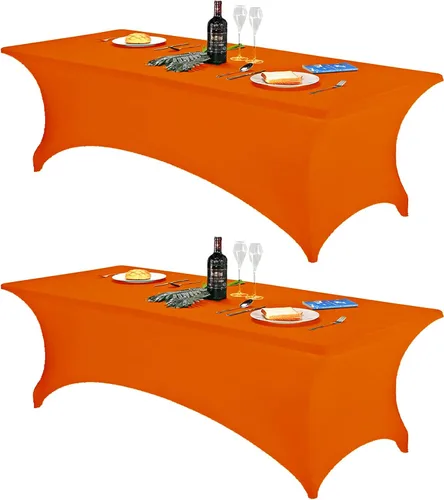 Miniatura 32 de FORLIFE - Funda de mesa de elastano, mantel ajustado de 4 pies para mesas rectangulares, funda elástica para patio, universal para bodas, banquetes