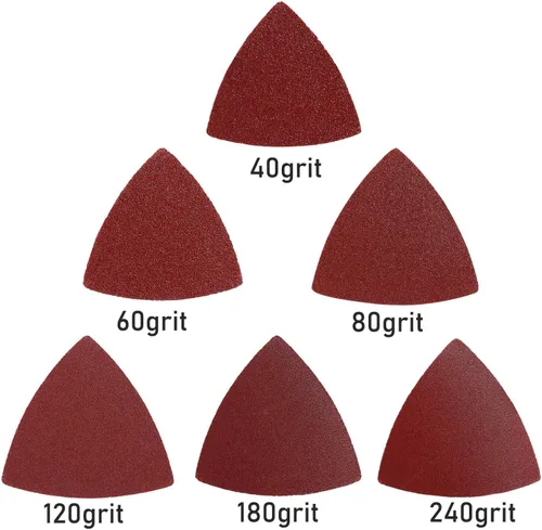 Miniatura 8 de Almohadillas de lijado multiherramienta oscilante triangular, 60 piezas de papel de lija oscilante de 3-1/8 pulgadas para almohadillas de lijado