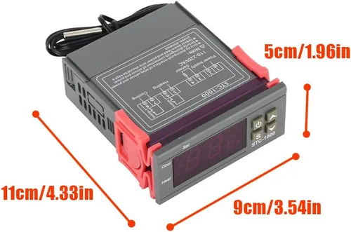 Miniatura 7 de Controlador digital de temperatura, termostato de control de temperatura, sensor de temperatura, interruptor de control centígrado eléctrico