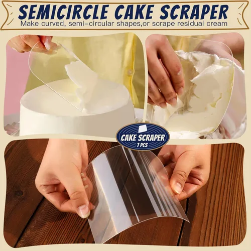 Miniatura 5 de Teenitor Raspador de Pasteles Alisador de Pasteles, 7 Piezas Herramientas para Pasteles Raspador de Glaseado Raspador de Pasteles Alisador