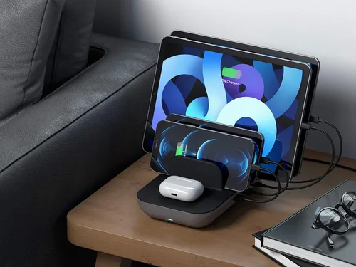 Miniatura 2 de Satechi Estación de carga multidispositivo con carga inalámbrica, para iPad Air/Pro, MacBook Air/Pro/Neo, iPhone 17 a 12 Series, AirPods, Apple