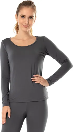 Miniatura 85 de MANCYFIT Tops térmicos para mujer, camisa con forro polar, manga larga, capa base, cuello en V