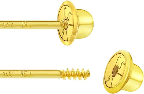 Miniatura 4 de 14k Yellow Gold Colorful Enamel Cupcake Screw Back Earrings for Toddlers & Young Girls - Multicolor Fun & Fashionable Screw Backs for Children & Kids
