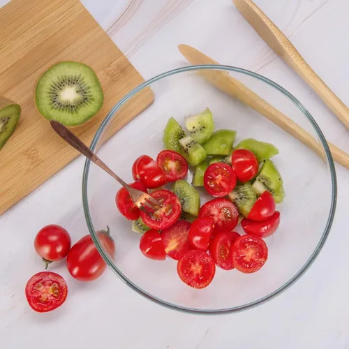 Miniatura 4 de FOYO Juego de cuencos de vidrio de 5 pulgadas, redondos, pequeños cuencos de ensalada de vidrio para cocina, juego de 3