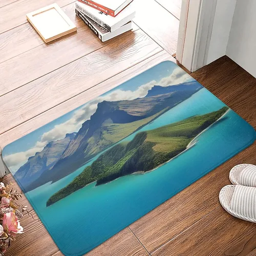 Miniatura 15 de Tapete para puerta delantera, bonito tapete de bienvenida con estampado de animales marinos y manatíes, absorbente, antideslizante, tapete
