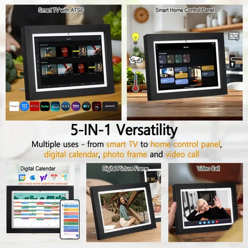 Miniatura 2 de Smart TV pequeño de 10 pulgadas con sintonizador ATSC y pantalla táctil, TV de cocina 5 en 1 con panel de control del hogar, videollamada
