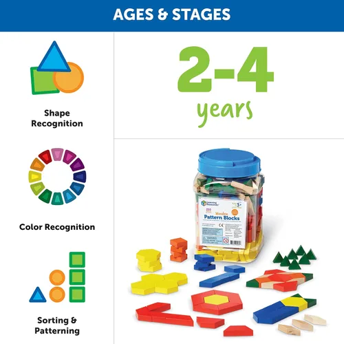 Miniatura 6 de Learning Resources bloques de madera con patrones, juego de 250