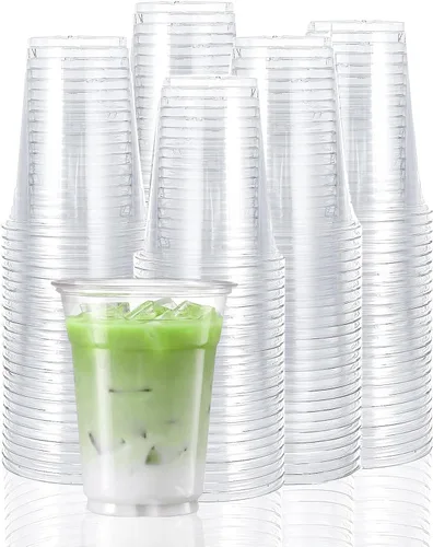 Miniatura 12 de TashiBox 100 tazas de plástico de 16 onzas, tazas de café helado para llevar, tazas de fiesta de PET transparentes