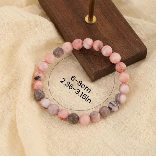 Miniatura 21 de Crystal Vibe Pulseras de cuentas de 0.315 in para mujeres y hombres, pulseras de cristal con piedras preciosas naturales, tamaño elástico ajustable