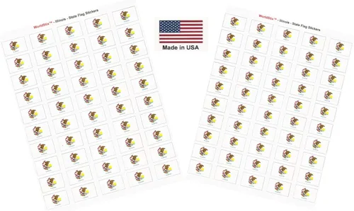 Miniatura 33 de 100 calcomanías de la bandera de Alaska; 1.5" x 1" hechas en Estados Unidos, calcomanías autoadhesivas de la bandera del estado para álbumes