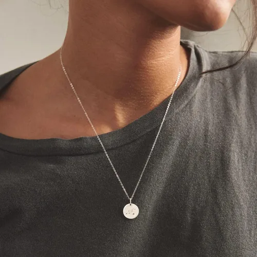 Miniatura 3 de Mevecco - Collar de oro, disco de moneda, zodiaco, 12 constelaciones, estrella conectada, grabado con horóscopo, colgante de astrología, cadena