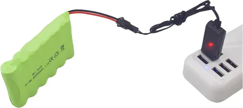 Miniatura 3 de Batería recargable AA de 7.2 V 2800 mAh con enchufe SM-2P con cable de carga USB para Huina 1550 550 RC Excavadora Car Truck Engineering Car TR-211