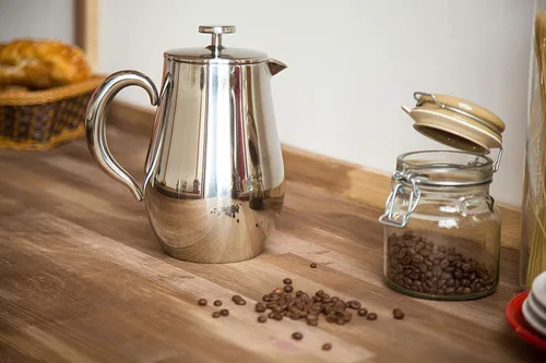 Miniatura 9 de VeoHome - Cafetera de pistón de 1 litro - Irrompible y mantiene el café caliente durante mucho tiempo gracias a su doble carcasa de acero inoxidable