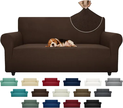 Miniatura 92 de ZNSAYOTX Funda súper elástica para silla (30"-47"), nuevas fundas de silla a rayas para sala de estar, aptas para perros y mascotas, protector