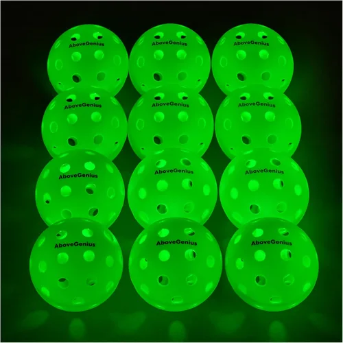AboveGenius Bolas de pickleball con luz LED, bolas de pickleball que brillan en la oscuridad, alta visibilidad para jugar por la noche, bolas de