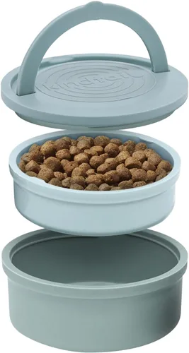 Miniatura 11 de KindTail Comedero portátil para mascotas, cuencos de viaje para perros con tapa y asa, apto para microondas y lavavajillas, cuenco interior de 10