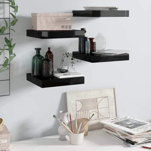 Miniatura 189 de Estantes flotantes de pared, juego de 4 estantes decorativos para montar en la pared, estante colgante con soportes invisibles para decoración