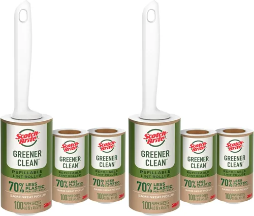 Miniatura 8 de Scotch-Brite Greener Clean - Rodillo de pelusa reutilizable para ropa, muebles y pelo de mascotas, ordenar telas con un removedor de pelusa más