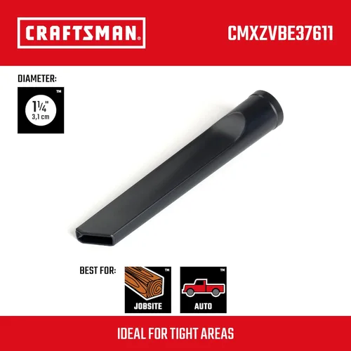 Miniatura 2 de CRAFTSMAN CMXZVBE38611 - Herramienta para hendiduras de 1-1/4 pulgadas, accesorio para aspiradora en seco y húmedo, accesorio de aspiradora de grado