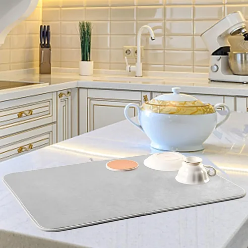 Miniatura 59 de Tapete rojo para secar platos pequeños, accesorios de cocina, tapete escurridor de platos de microfibra, resistente al calor, 16 x 18 pulgadas