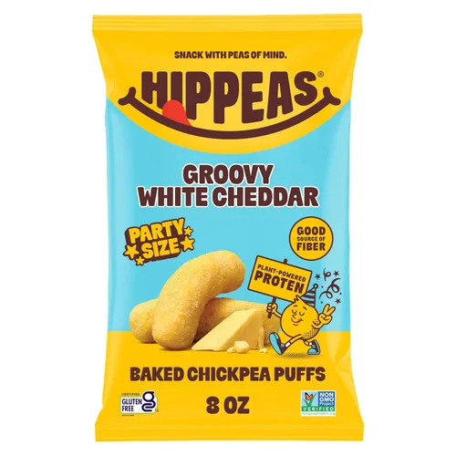 Miniatura 14 de Hippeas - Bocadillos de garbanzos inflados, cheddar blanco vegano, 4 onzas (paquete de 1), 4g de proteína, 3g de fibra, vegano, sin gluten