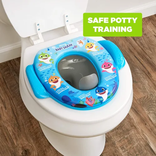 Miniatura 7 de Nickelodeon Baby Shark "Sharktastic" - Asiento de entrenamiento suave para ir al baño, cojín suave, entrenamiento para ir al baño, seguro, fácil